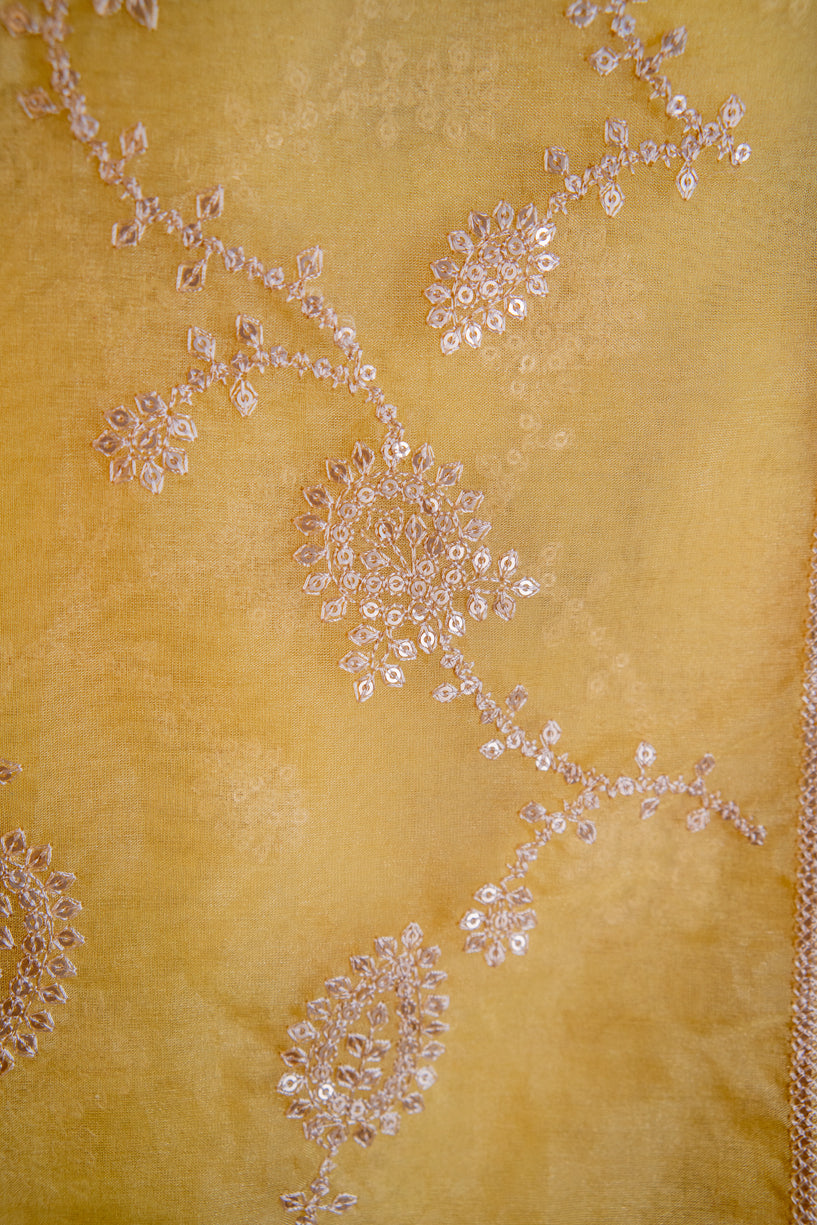 Golden Yellow Embriodery Saree2-018