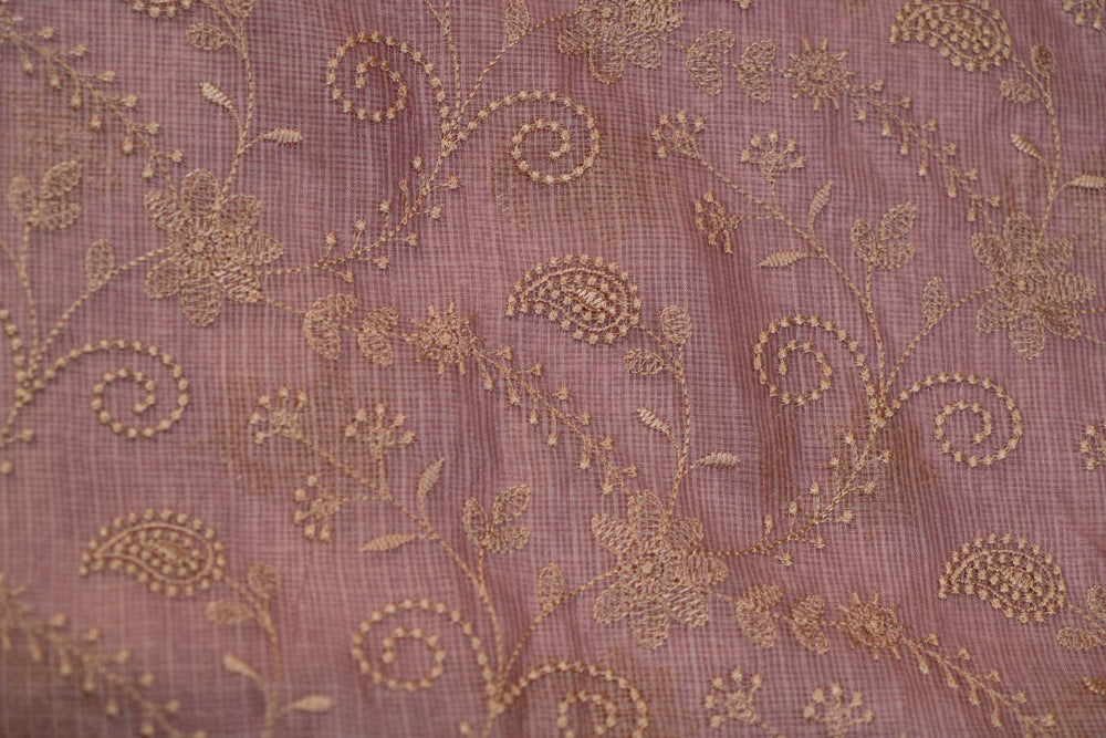 Rough Pink Embroidery Saree-006