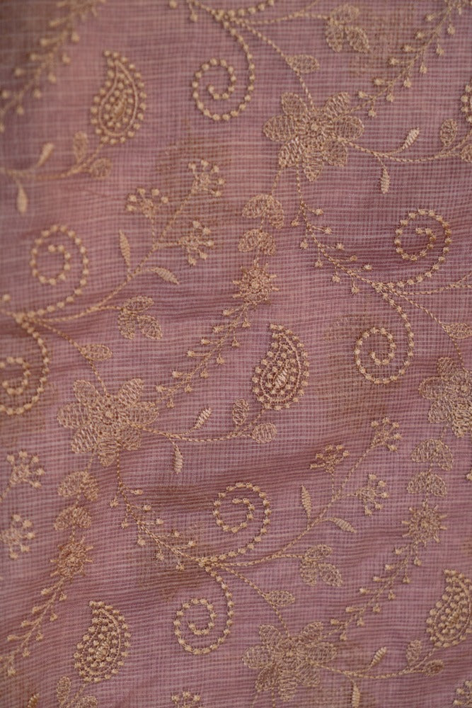 Rough Pink Embroidery Saree-006