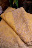 Golden Yellow Embroidery Saree-009