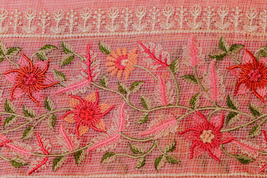 Pink Bloom Embriodery Saree-023