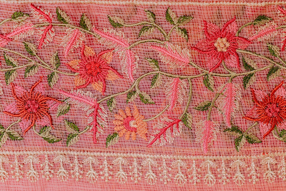 Pink Bloom Embriodery Saree-023