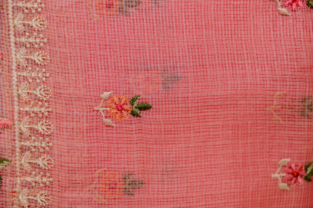 Pink Bloom Embriodery Saree-023