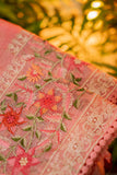 Pink Bloom Embriodery Saree-023