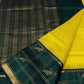 Bright Yellow and Dark Green With Golden Pallu Korvai Saree - 066