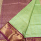 Mint Green With Berry Red pallu Korvai Saree - 069