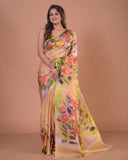 Handpainted Mulberry Handloom Silk Saree-023