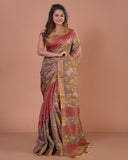 HANDPAINTED TUSSAR SILK SAREE-026 - indeloom