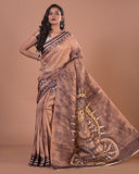 HANDPAINTED TUSSAR SILK SAREE-030