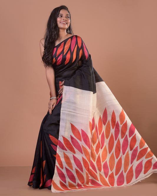 HANDPAINTED MULBERRY HANDLOOM SILK SAREE-033