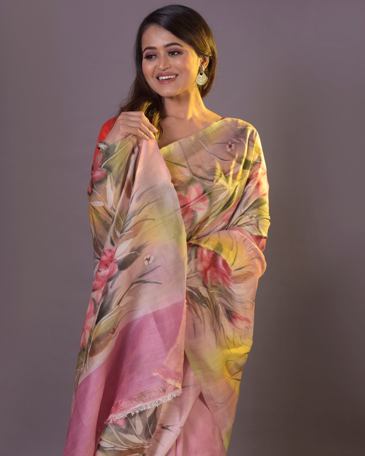 HANDPAINTED MULBERRY HANDLOOM SILK SAREE-047