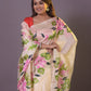 HANDPAINTED MULBERRY HANDLOOM SILK SAREE-049