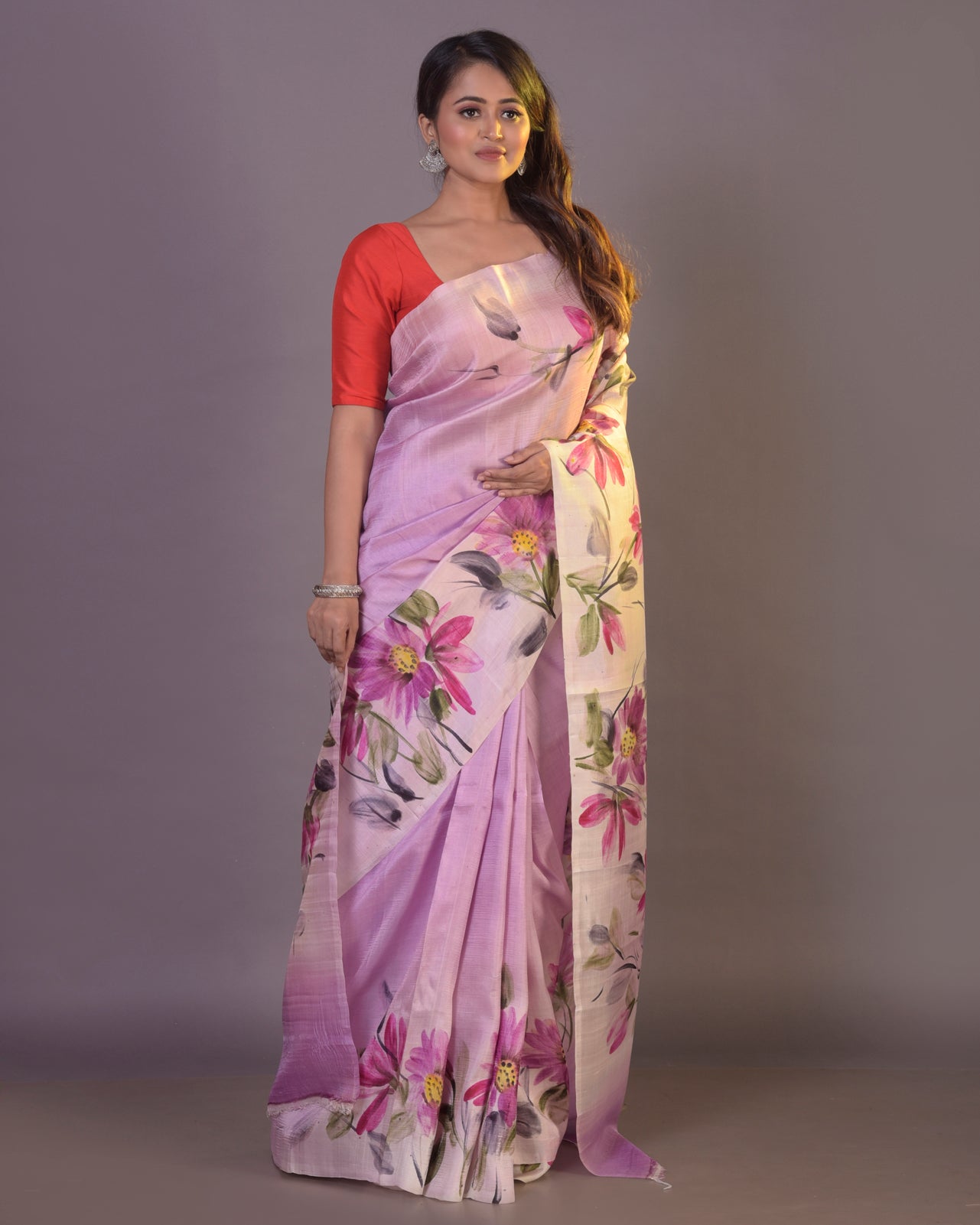 HANDPAINTED MULBERRY HANDLOOM SILK SAREE-50