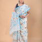 Muslin Jamdani Saree with Snow White-125