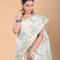 Blue and Yellow Leafs Muslin Jamdani Saree-104