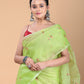 Leafy Green Muslin Jamdani Saree-101