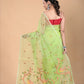 Leafy Green Muslin Jamdani Saree-101