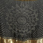 GREY YELLOW AJRAKH BANDHINI SAREE(Pre-Order) -002