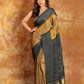 GREY YELLOW AJRAKH BANDHINI SAREE(Pre-Order) -002