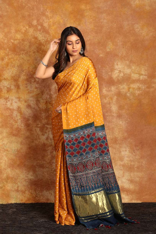 AJRAKH BANDHINI SAREE -003