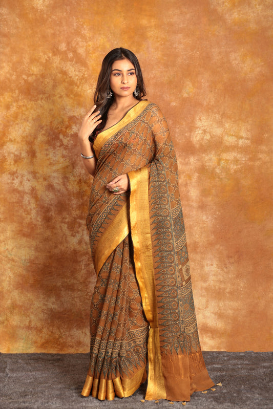 DESIGNER KOTA AJRAKH SAREE -004