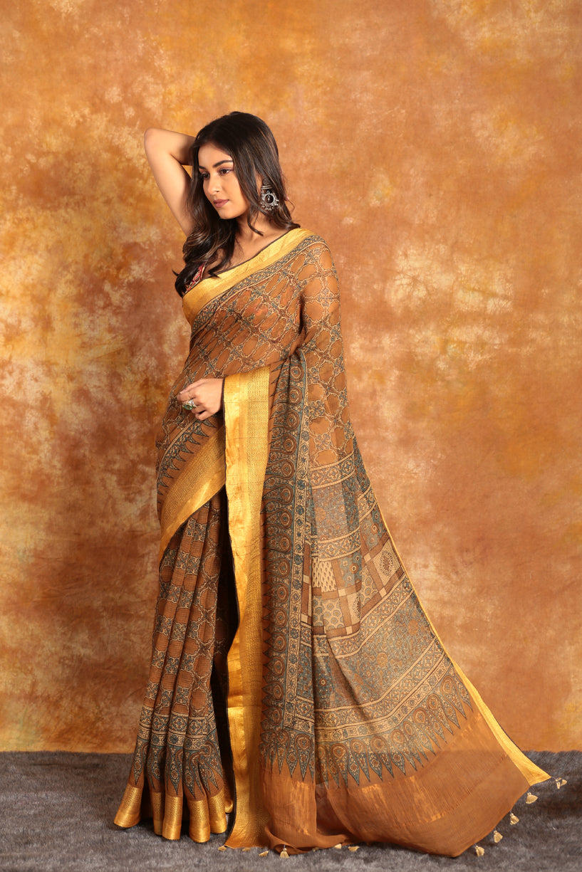 DESIGNER KOTA AJRAKH SAREE -004