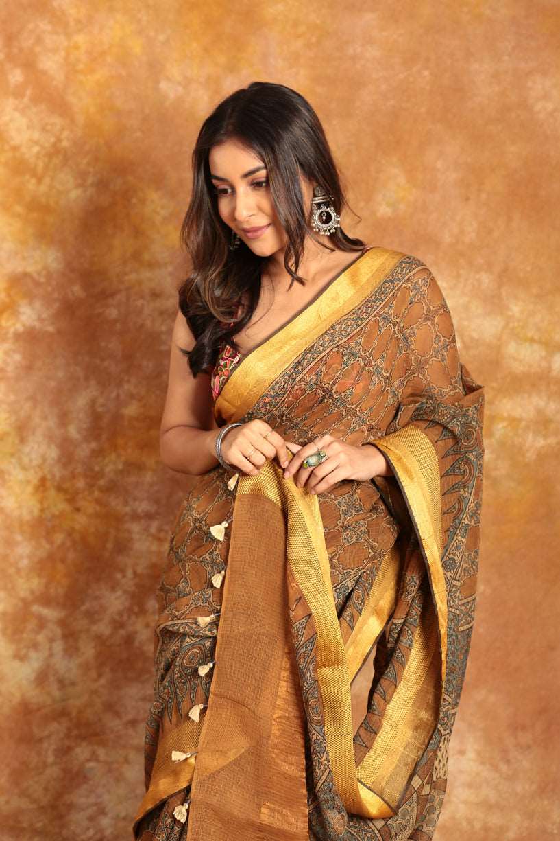 DESIGNER KOTA AJRAKH SAREE - 004