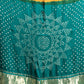 Teal Green Ajrakh Bandhini Saree(Pre-Order)-008