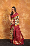 Multi color Ajrakh Bandhini Saree-009