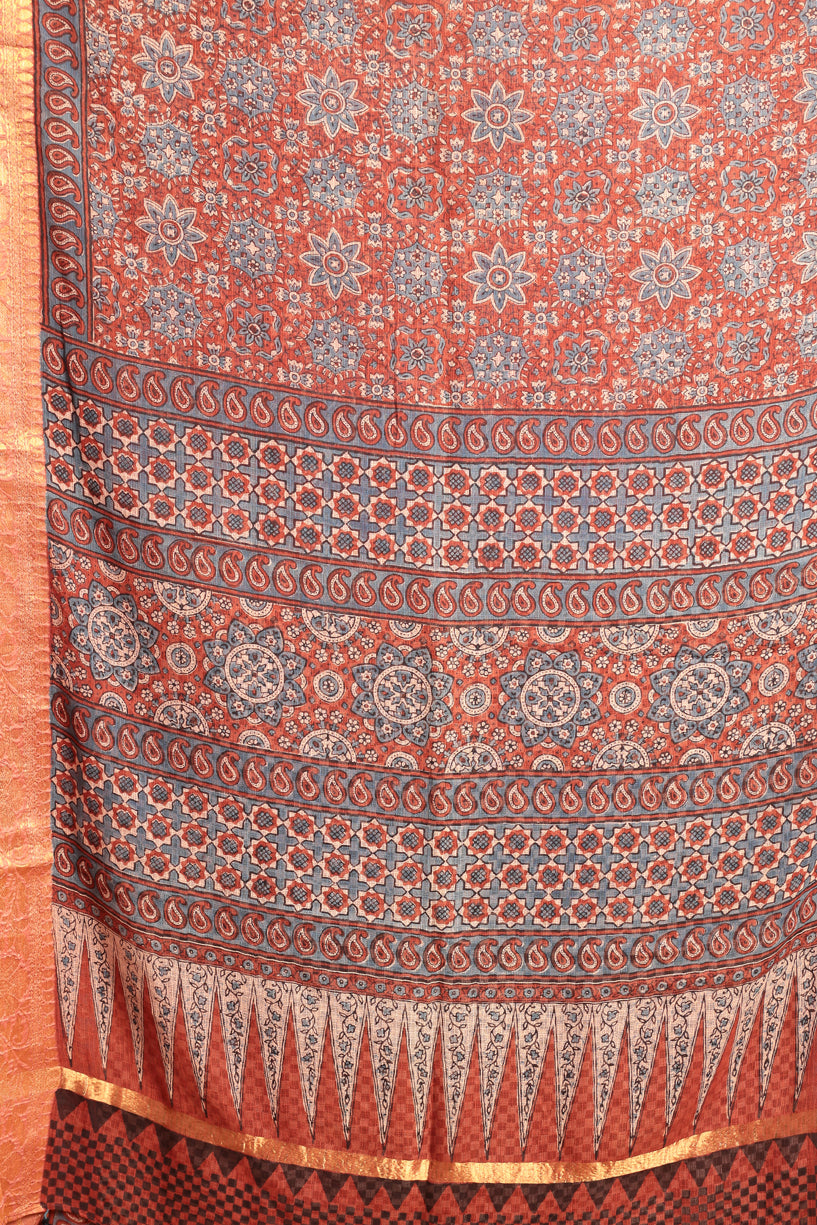 Exclusive Chanderi Ajrakh Saree-010