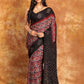 Black Red Ajrakh Bandhini Saree-012