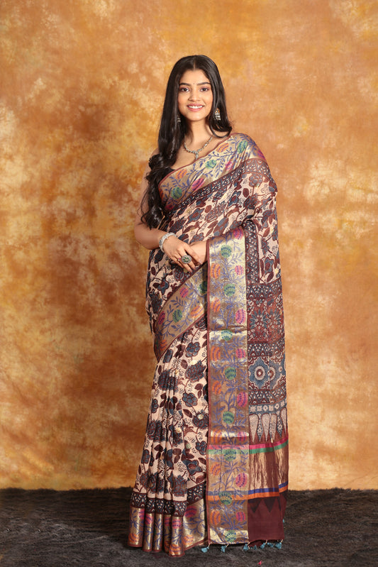 Designer Ajrakh Saree-015