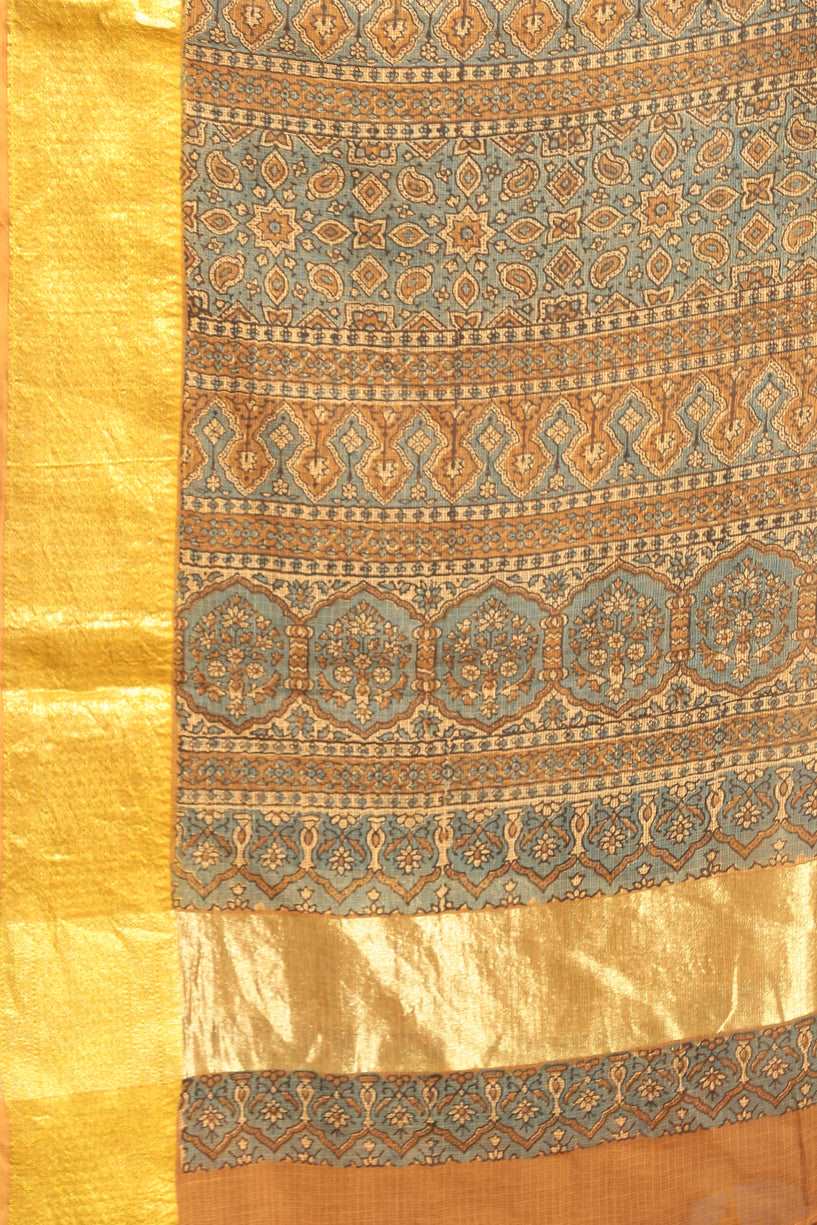 AJRAKH HALDI COLOR MAHESWARI SILK SAREE-019