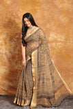 ALL OVER DESIGN MAHESWARI SILK  AJRAKH SAREE-018