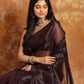 Satin Black Tissue Silk Saree-029