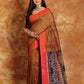 Tawny Brown-Handloom Cotton Saree-021