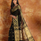 Black with Golden ZariBorder-Handloom Cotton Saree-022