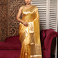 Macaroon Yellow Tissue Silk Saree-001