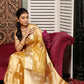 Macaroon Yellow Tissue Silk Saree-001