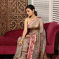 Light Gray with Pink Border Tissue Silk Saree-004