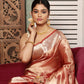 Shaded Golden Pink Tissue Silk Saree-005