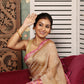 Pale Brown with Pink Border Tissue Silk Saree-006