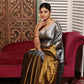 Silver Gray with Golden Border Tissue Silk Saree-007