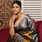 Silver Gray with Golden Border Tissue Silk Saree-007