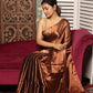 Golden Wood Brown Tissue Silk Saree-010