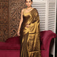 Dark Artichoke Yellow Tissue Silk Saree-016