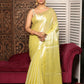 Pale Greenish Yellow Tissue Silk Saree-017