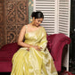 Pale Greenish Yellow Tissue Silk Saree-017