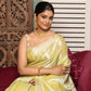 Pale Greenish Yellow Tissue Silk Saree-017