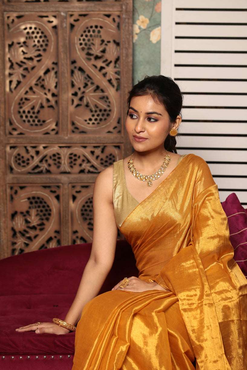 Amber Tissue Silk Saree-018